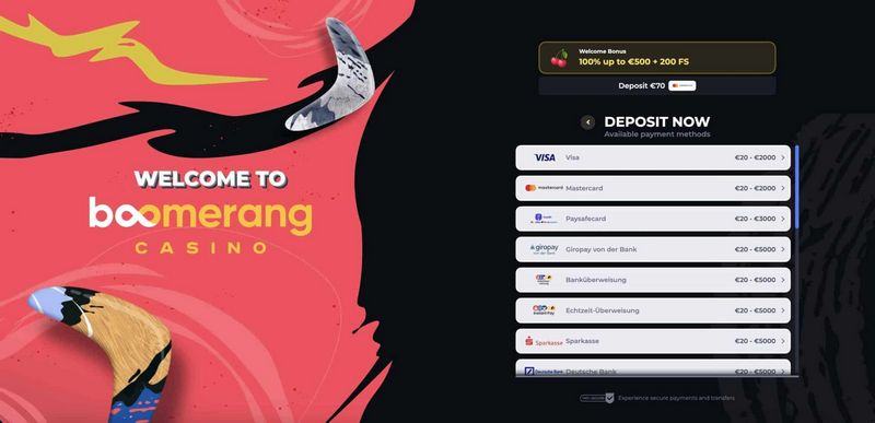 Panoramica del casinò Boomerang